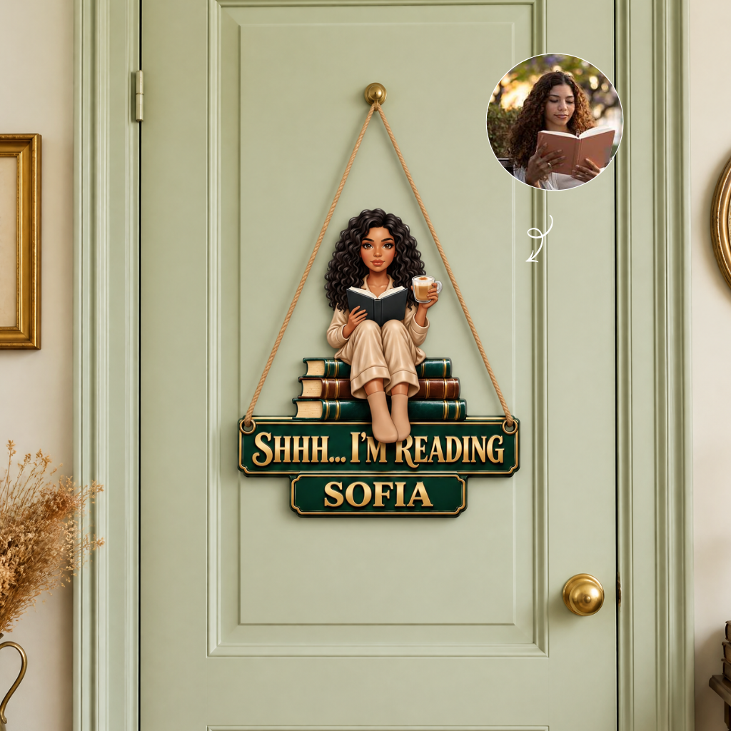 Personalized Shhh I’m Reading Book Lover Custom Name Sign Cute Cartoon Reading Room Decor Door Hanger Personalized Shhh I’m Reading Book Lover Custom Name Sign Cute Cartoon Reading Room Decor Door Hanger