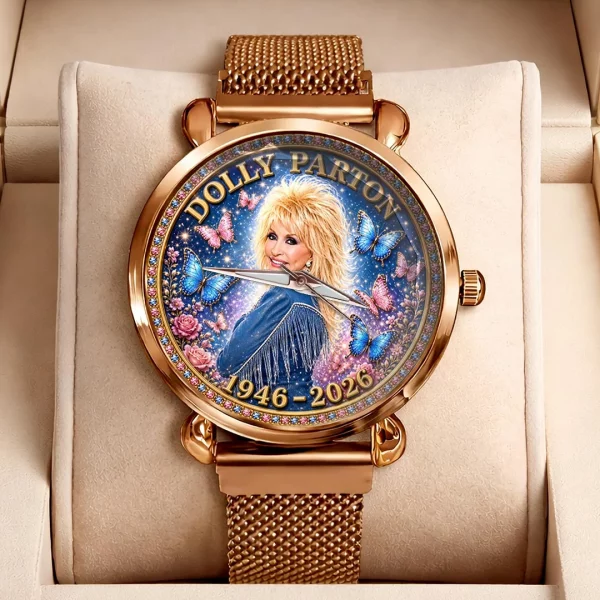 Dolly Parton 1946-2026 Commemorative Tribute Rose Gold Mesh Strap Quartz Watch