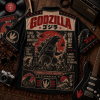 Godzilla King of the Monsters Vintage Japanese Kaiju Retro Graphic Hawaiian Shirt