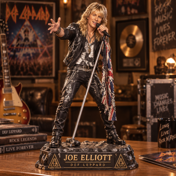 Def Leppard Joe Elliott Rock Legend Commemorative Music Memorabilia Collectible Statue Figure
