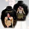 Michael Jackson King of Pop Gold Jacket Dare to Hope All Over Print Graphic T-Shirt