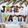 Star Wars Inspired Galactic Alphabet Custom Name Personalized Faux Leather Style Christmas Ornament