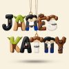 Star Wars Inspired Galactic Alphabet Custom Name Personalized Faux Leather Style Christmas Ornament