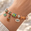 Scooby-Doo Mystery Machine Rose Gold Cartoon Jewelry Gift Charm Bracelet Set