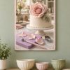 Sugar Flower Atelier Pastel Pink Rose Cake Decorating Kitchen and Bakery Decor Stretched Canvas Wall Art