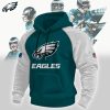 Philadelphia Eagles NFL Heavyweight Colorblock Sherpa Fleece Pullover Heavy Hoodie