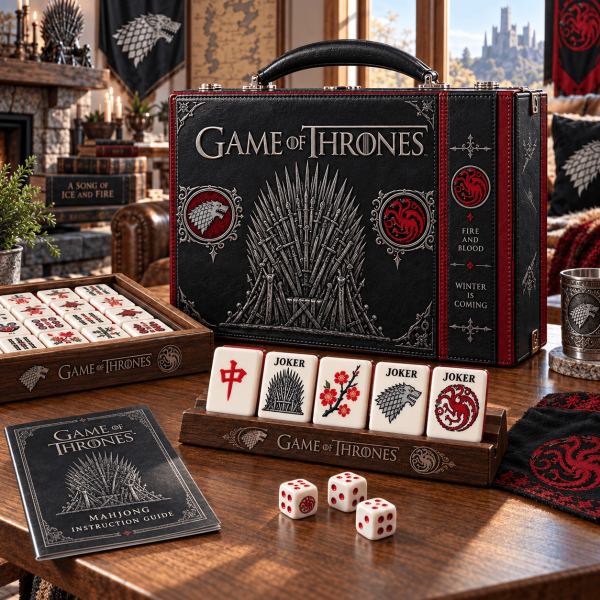 Game of Thrones Iron Throne Premium Collector’s Edition Luxury Leather Case Mahjong Set