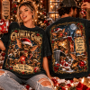 Gremlins Christmas Stripe and The Gremlin Gang Holiday Horror Vintage Orange Graphic T-Shirt