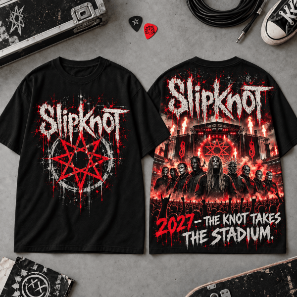 Slipknot The Knot Takes the Stadium 2027 Heavy Metal Concert Double Sided Graphic T-Shirt