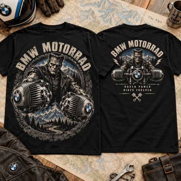 BMW Motorrad Frankenstein Boxer Power Vintage Graphic Motorcycle Biker T-Shirt