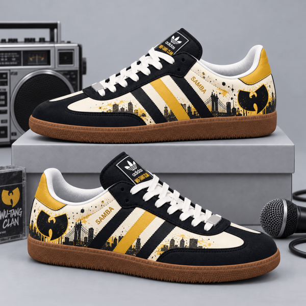 Wu-Tang Clan Yellow Black NYC Skyline Custom Samba OG Style Custom Graphic Sneakers