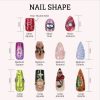 Classic Merry Christmas Candy Cane and Snowflake Red Green Festive Coffin Press-On Nails
