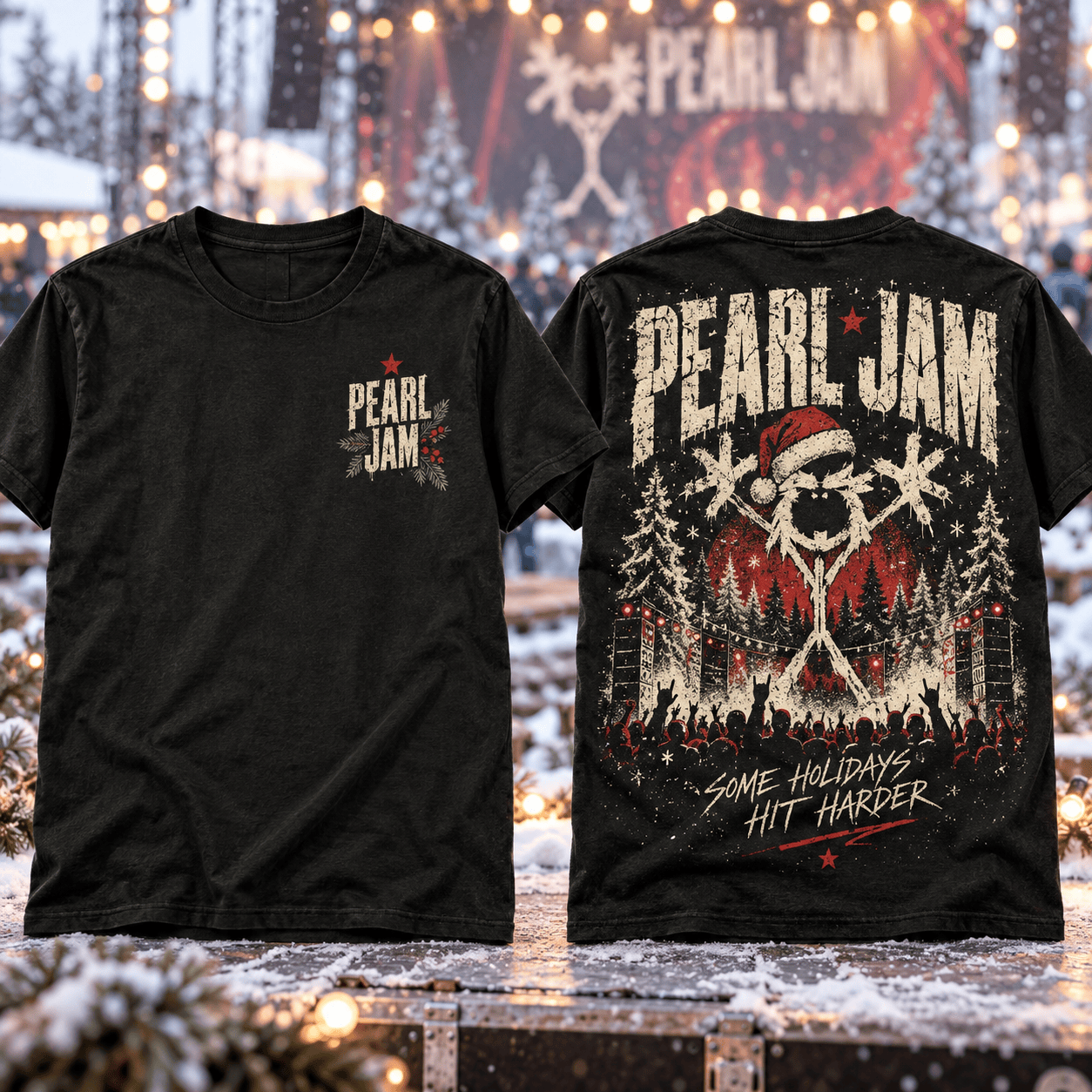 Pearl Jam Some Holidays Hit Harder Christmas Vintage Grunge Rock Graphic T-Shirt Pearl Jam Some Holidays Hit Harder Christmas Vintage Grunge Rock Graphic T-Shirt