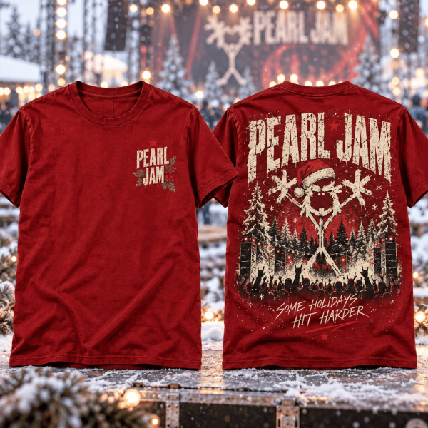 Pearl Jam Some Holidays Hit Harder Christmas Vintage Grunge Rock Graphic T-Shirt
