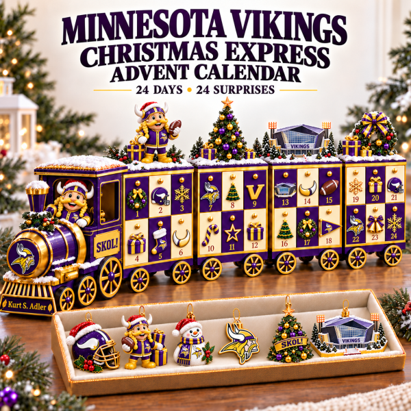 Minnesota Vikings NFL Christmas Express Train 24 Days Holiday Countdown Advent Calendar