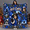Alice Cooper Rock Legend Gothic Christmas Patchwork Fleece Blanket