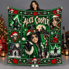 Alice Cooper Rock Legend Gothic Christmas Patchwork Fleece Blanket