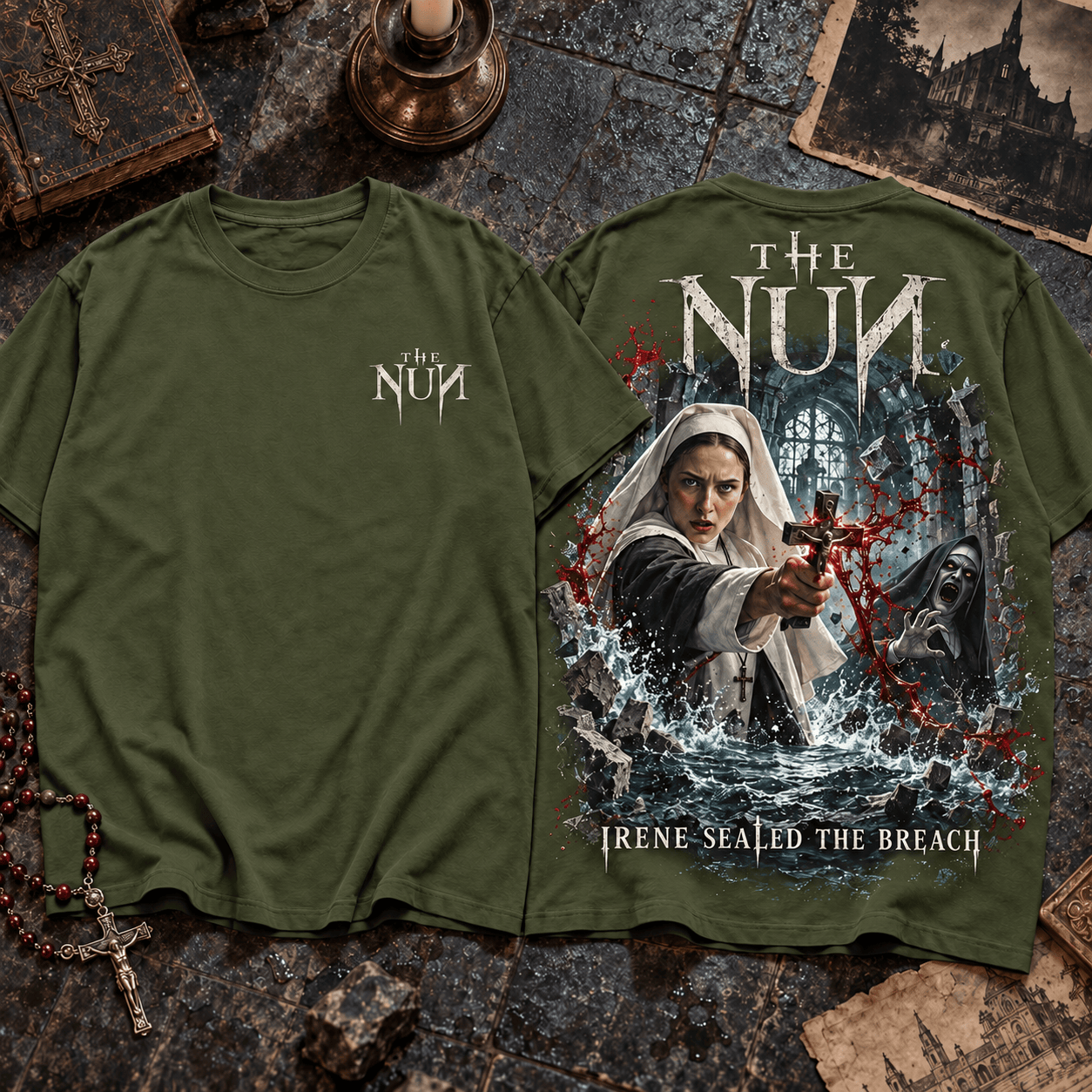 The Nun Movie Sister Irene Sealed The Breach Dark Horror Graphic T-Shirt The Nun Movie Sister Irene Sealed The Breach Dark Horror Graphic T-Shirt