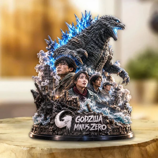Godzilla Minus One Minus Zero Movie Poster 3D Effect Collectible Desk Decor Custom Shape Acrylic Plaque