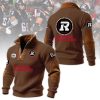 Ottawa Redblacks CFL Men's Custom Red Ribbed Knit Elbow Patch Quarter Zip Sweater