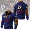 Ottawa Redblacks CFL Men's Custom Red Ribbed Knit Elbow Patch Quarter Zip Sweater