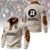 Ottawa Redblacks CFL Men's Custom Red Ribbed Knit Elbow Patch Quarter Zip Sweater