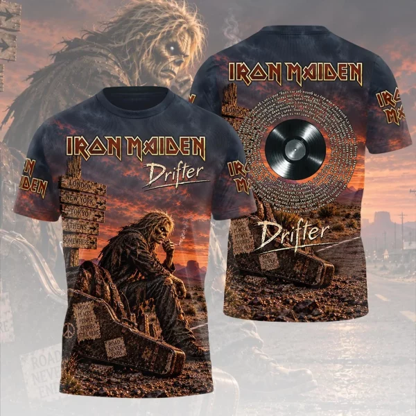 Iron Maiden Drifter Heavy Metal Rock Band 3D Graphic All Over Print T-Shirt