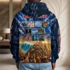Iron Maiden Eddie Album Covers Heavy Metal Rock Band 3D Graphic Unisex Waffle Zip Up Hoodie