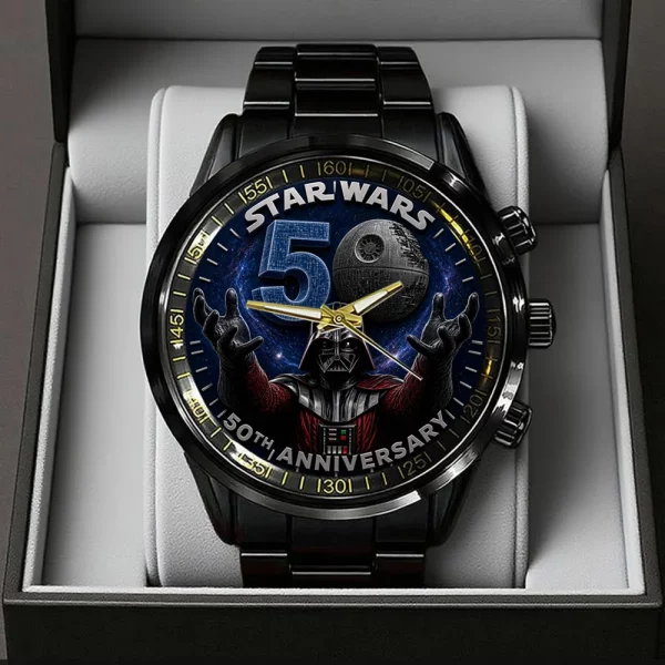 Star Wars 50th Anniversary Darth Vader Commemorative Black Stainless Steel Watch
