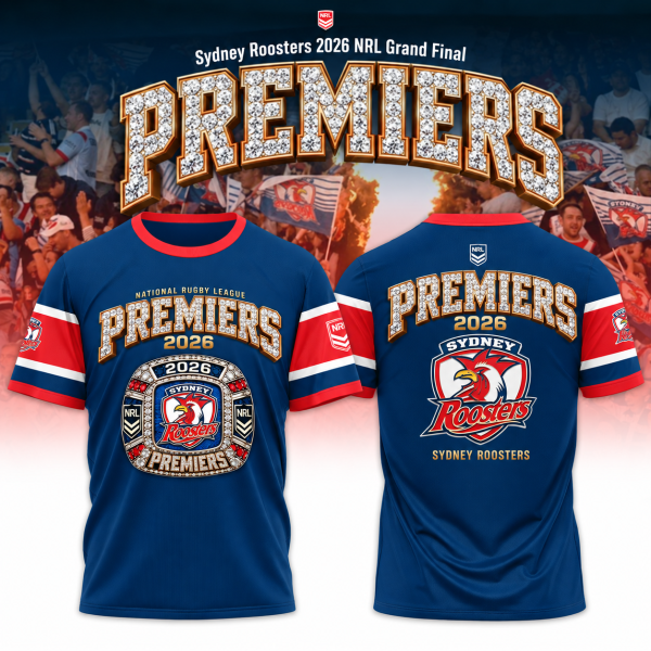 Sydney Roosters 2026 NRL Grand Final Premiers Championship Ring Graphic T-Shirt