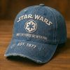 Star Wars May The Force Be With You Est 1977 Vintage Washed Denim Distressed Classic Cap