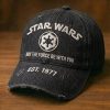 Star Wars May The Force Be With You Est 1977 Vintage Washed Denim Distressed Classic Cap
