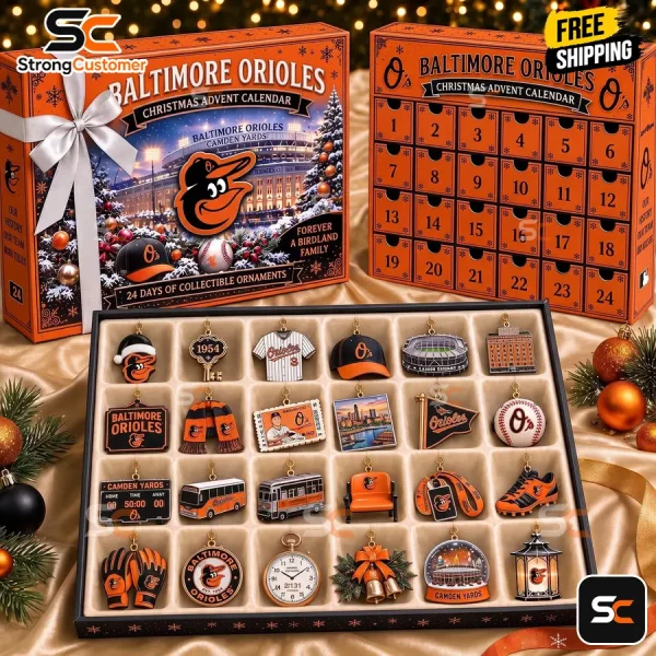 Baltimore Orioles MLB 2026 Holiday Countdown 24 Days of Collectible Ornaments Christmas Advent Calendar