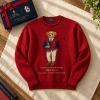 St. Louis Cardinals Polo Bear Graphic Red Premium Knit Crewneck Sweater