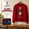St. Louis Cardinals Polo Bear Graphic Red Premium Knit Crewneck Sweater
