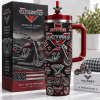 Jim Beam Kentucky Bourbon Whiskey Rhinestone Bling Bedazzled 40oz Stainless Steel Tumbler With Handle